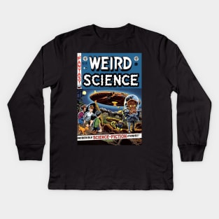 Vintage Sci Fi Comic Book Kids Long Sleeve T-Shirt